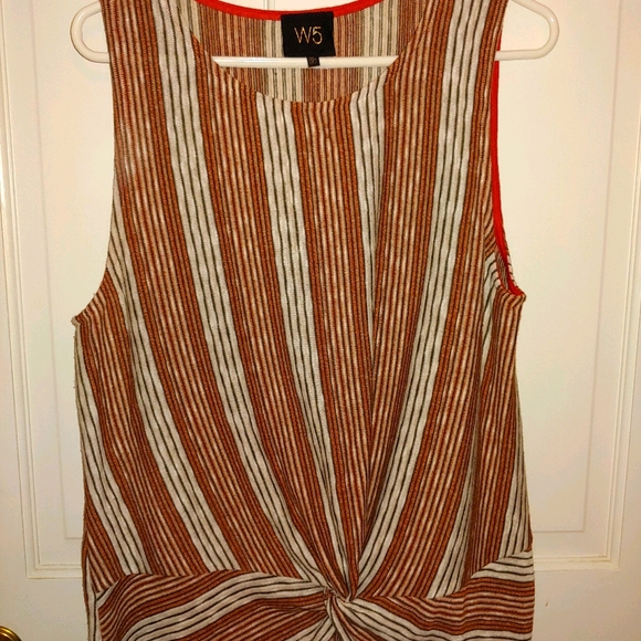 W5 Tops - W5 Anthropologie tank sweater, brown stripe, XL